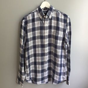 J. Crew linen plaid button up shirt